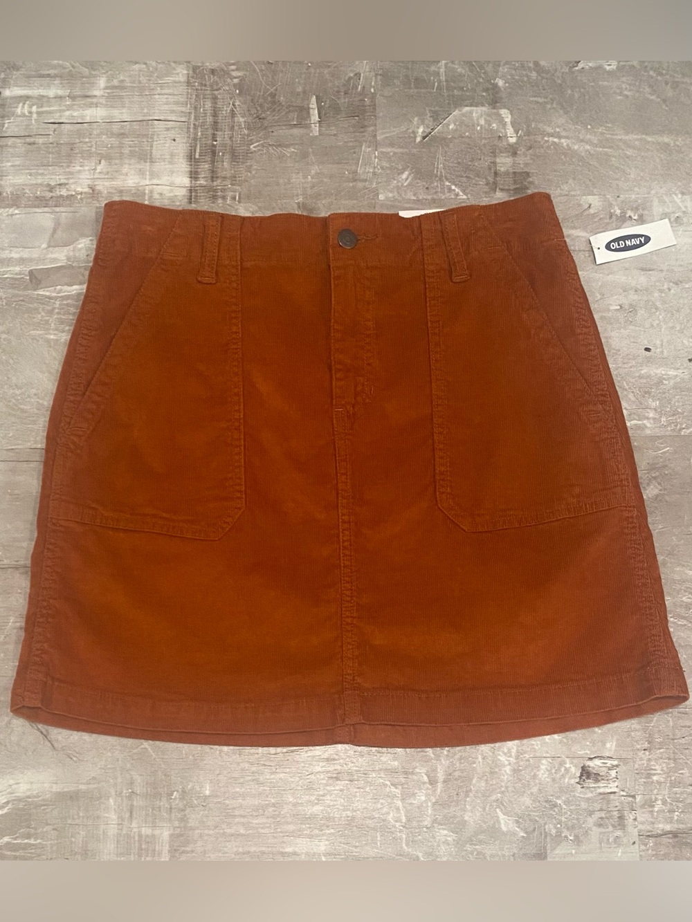 NWT Old Navy Burnt Orange Corduroy Mini Skirt Size 6